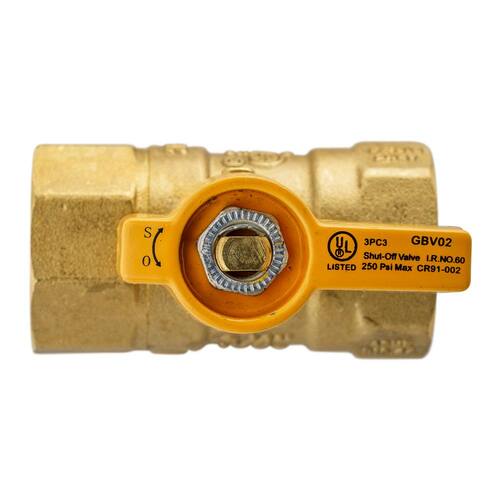 Gas Valve Brass 3/4 in. FPT 2-Piece