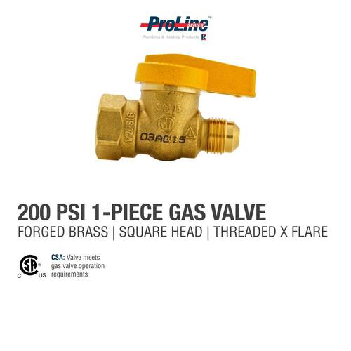 Brass Ball 3/8 in. Flare x FIP PSI-200