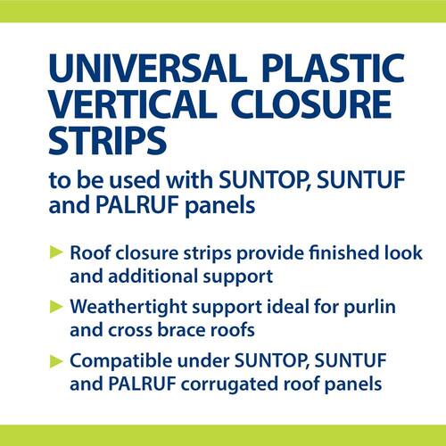 Roof Closure Strips, Universal Vertical, Plastic, 24 in. (6-Pack)