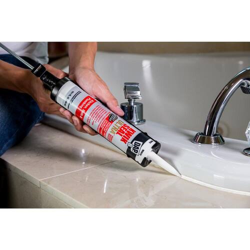 Siliconized Caulk, Kwik Seal Ultra, Biscuit, Advanced, Kitchen and Bath, 10.1 oz.