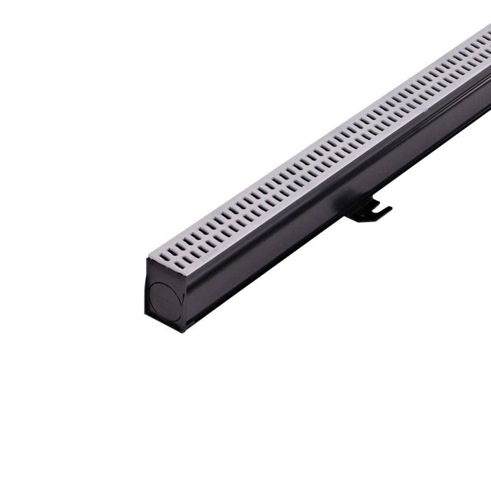 Channel Drains 2-1/4 in. x 6 ft. Slim Kit with End Caps Outlets Plastic Black