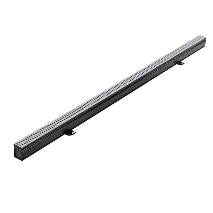 Channel Drains 2-1/4 in. x 6 ft. Slim Kit with End Caps Outlets Plastic Black 4