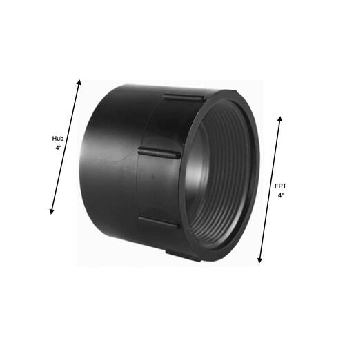 ABS  Adapter Female  Hub x FPT  4 in. DWV