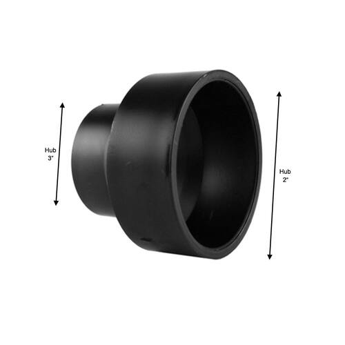 ABS DWV Reducer/Increaser 3 in. x 2 in. Hub x Hub