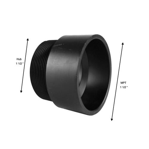 ABS  Adapter Male 1-1/2 in.  Hub x MPT DWV