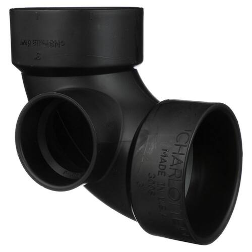 ABS 90-Degree Side Inlet Fitting 3 in. x 3 in. x 2 in. DWV Delivery