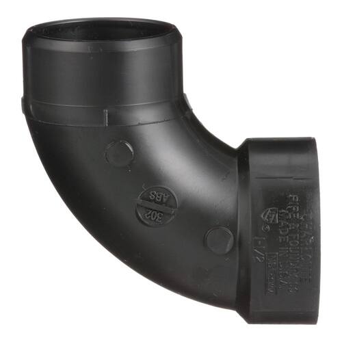 ABS  90-Degree Elbow Fitting 1-1/2 in. Hub x Spigot Street DWV