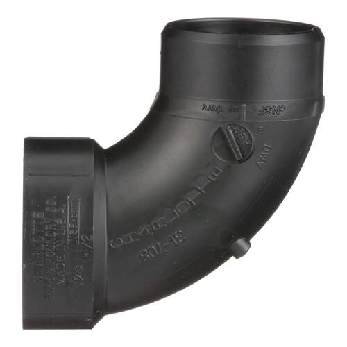 ABS  90-Degree Elbow Fitting 1-1/2 in. Hub x Spigot Street DWV