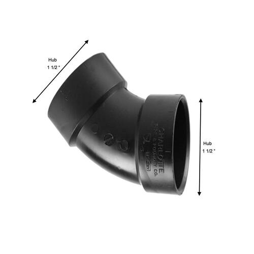 ABS  45-Degree Elbow Fitting 1-1/2 in. x 1-1/2 in. DWV