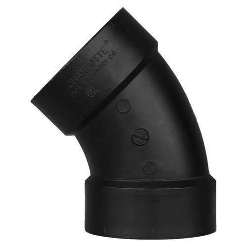 ABS  45-Degree Elbow Fitting 4 in. Hub x Hub DWV