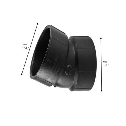 ABS  22.5-Degree Elbow Fitting 1-1/2 in. Hub x Hub DWV