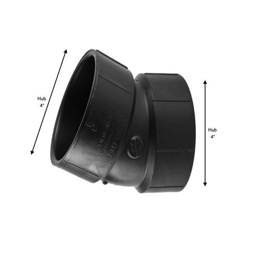 ABS DWV Fitting 4 in. 22-1/2-Degree Hub x Hub Elbow