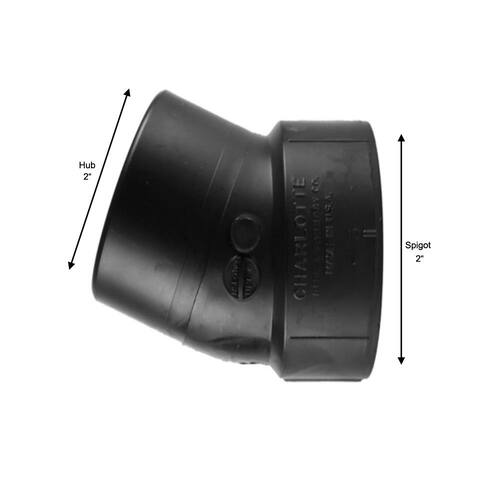 ABS  22.5-Degree  Elbow Fitting 2 in. Hub x Spigot Street  DWV