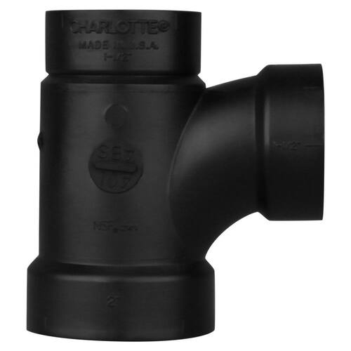 ABS  Sanitary Tee Fitting 1-1/2 in. x 1-1/2 in. x 2 in. All Hub DWV