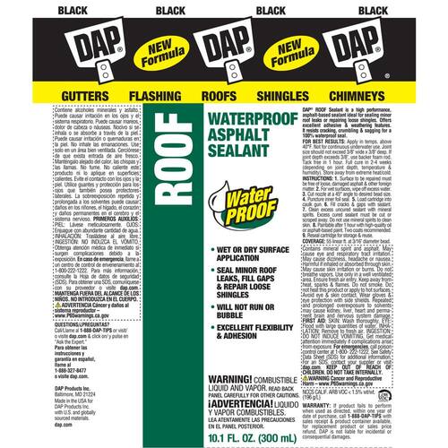 Roof Sealant, Black, Exterior Roofing, Blacktop & Roof, 10.1 oz.