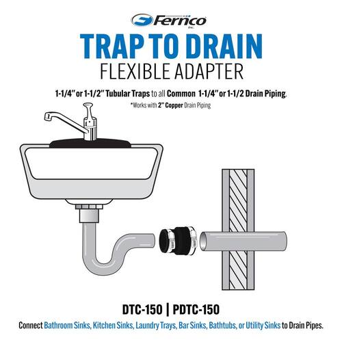 Drain and Trap Connector PVC Mechanical Fittings & Connectors 1-1/2 in. x 1-1/2 in. or 1-1/4 in.