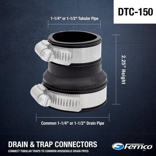 Drain and Trap Connector PVC Mechanical Fittings & Connectors 1-1/2 in. x 1-1/2 in. or 1-1/4 in.