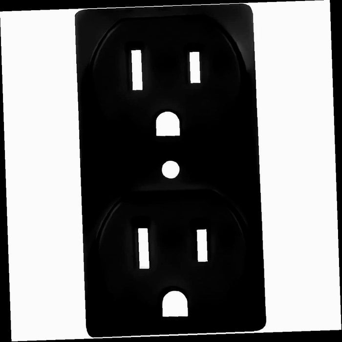 Outlet Wall Plate, ColorCap 1-Gang Duplex Outlet Wall Plate - Black (4-Pack)