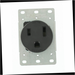 Outlet 2-Pole Flush Mount Shallow Single 50 Amp, Black NEMA 6-50R