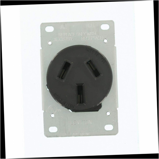 Single Outlet 50 Amp 125/250-Volt Shallow Flush Mounted, Black