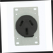 Single Outlet 50 Amp 125/250-Volt Shallow Flush Mounted, Black