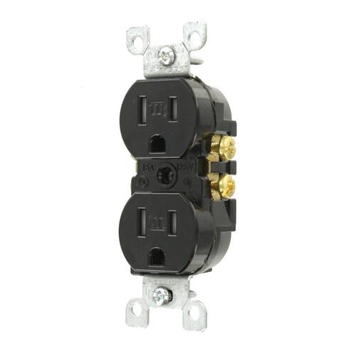 Outlet 15 Amp Tamper Resistant Duplex, Black