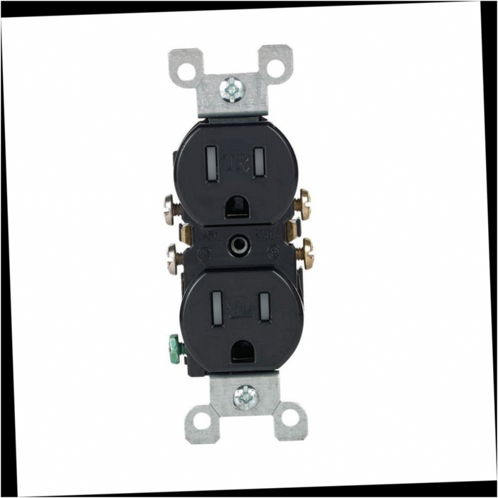 Outlet 15 Amp Tamper Resistant Duplex, Black