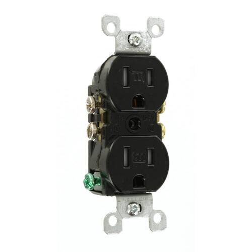 Outlet 15 Amp Tamper Resistant Duplex, Black