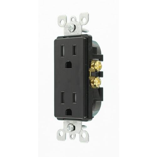 Duplex Outlet Tamper Resistant 15 Amp, Black 1pc.