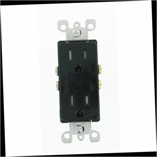 Duplex Outlet Tamper Resistant 15 Amp, Black 1pc.