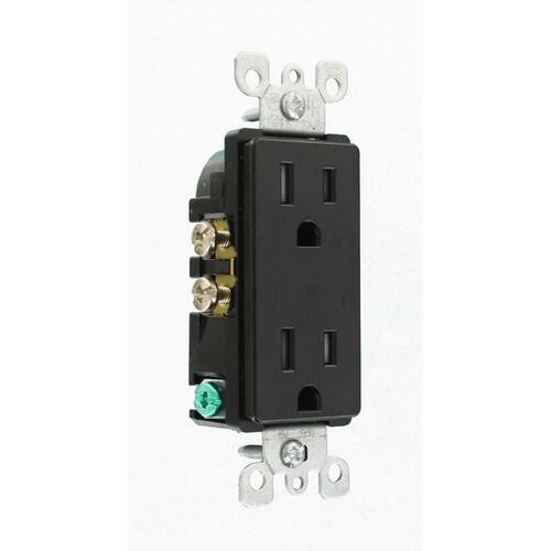 Duplex Outlet Tamper Resistant 15 Amp, Black 1pc.