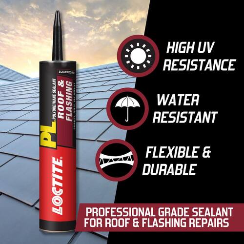 Roof and Flashing Sealant, PL S30, Polyurethane, Black, 10 fl. oz.