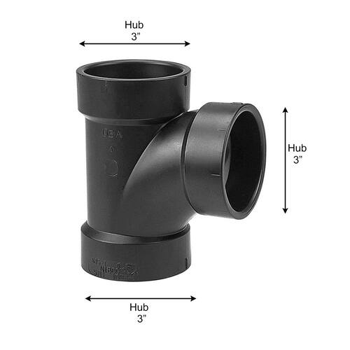 ABS  Sanitary Tee Fitting 3 in. All Hub DWV