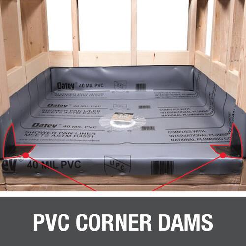 Shower Pan Liner Corner Dam