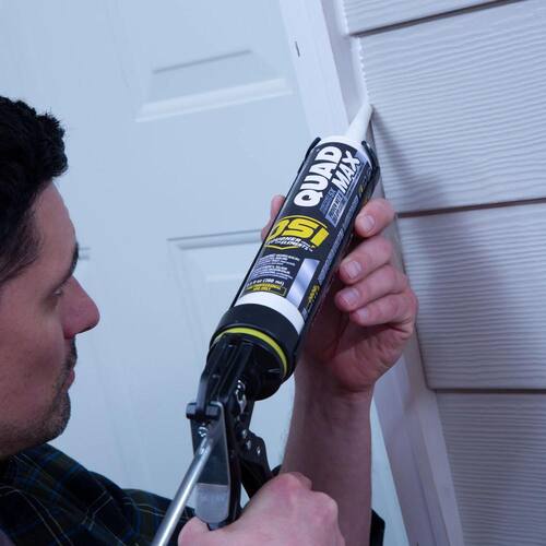 Caulk Sealant, Quad Max, Window, Door and Siding, Black #003, 9.5 oz. Cartridge