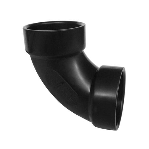 ABS Plastic DWV 90-Degree Hub x Hub Elbow Fitting 1-1/2 in.