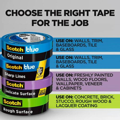 Painter's Tape, Original Multi-Surface, ScotchBlue, 0.94 In. x 60 Yds. (9 Rolls)