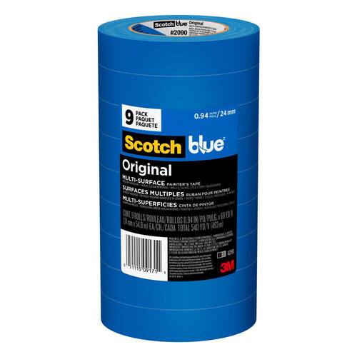 Painter's Tape, Original Multi-Surface, ScotchBlue, 0.94 In. x 60 Yds. (9 Rolls)