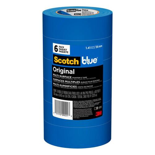 Painter's Tape, Original Multi-Surface, ScotchBlue, 1.41 in. x 60 yds. (6-Pack)