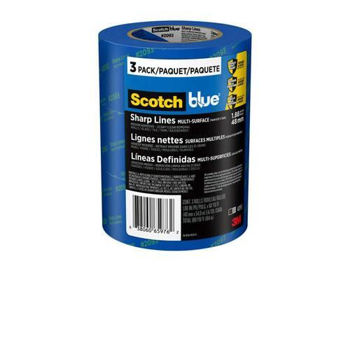 Painter's Tape, Sharp Lines, Multi-Surface, with Edge-Lock, ScotchBlue, 1.88 in. x 60 yd. (3-Pack)