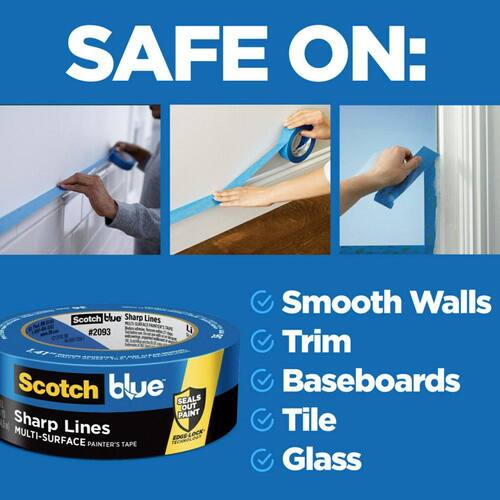 Painter's Tape, Sharp Lines, Multi-Surface, with Edge-Lock, ScotchBlue, 1.88 in. x 60 yd. (3-Pack)