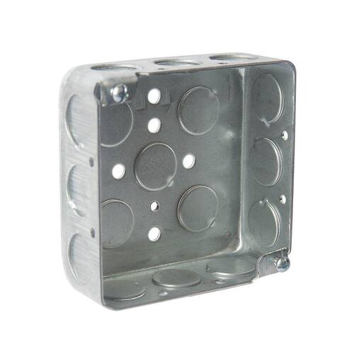 Electrical Box 4 in. x 1-1/2 in. 2-Gang Square Steel