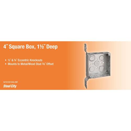 Metal Box 4 in. Square with Bracket