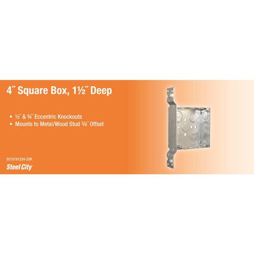 Steel Square Box 4 in. with SV Bracket