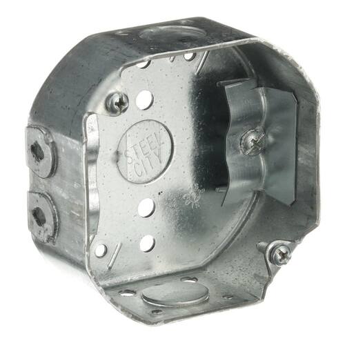 Steel Octagon Box 4 in. with C-5 Cable Clamp 15.8 cu. in.