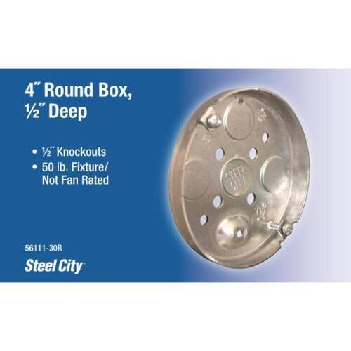 Metal Round Pancake Box 4 in. 6 cu. in.