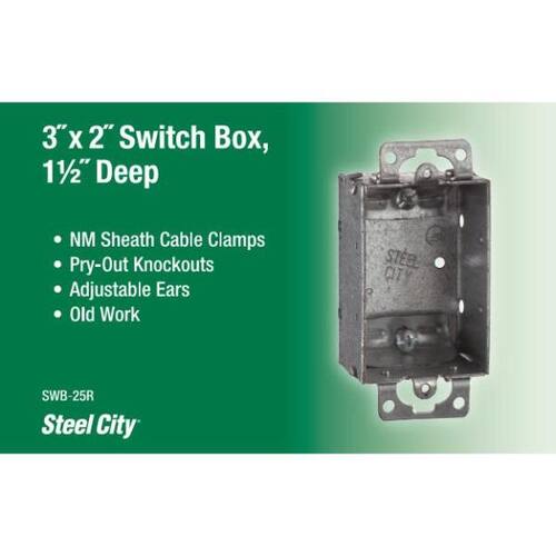 Switch Box 3 in. x 1-1/2 in. Non-Gangable Old Work 1-Gang