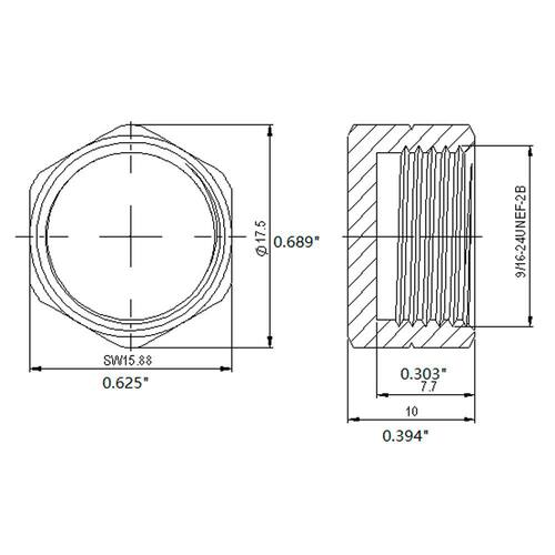 Compression Brass Cap 3/8 in. Comp