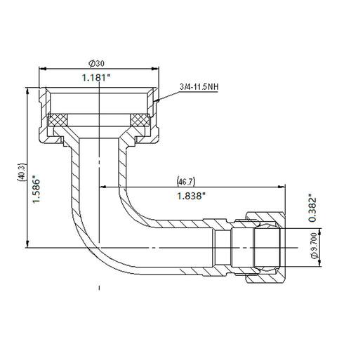 Brass Elbow Adapter Fitting 3/4 in. FHT x 3/8 in. OD Compression 90-Degree