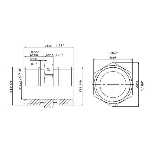 Brass Adapter 3/4 in. Male Threaded PSI-75